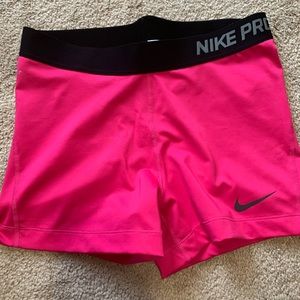 Hot Pink Nike Pro shorts Dry Fit